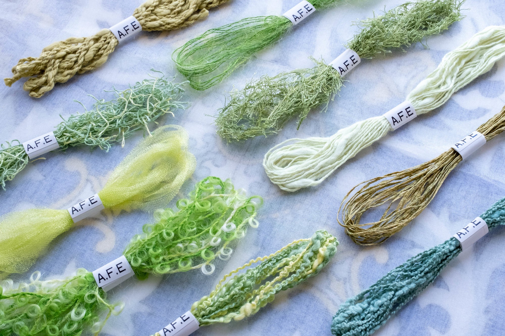 変わり刺繍糸10本セット(ライトグリーン・グリーン・ダークグリーン)