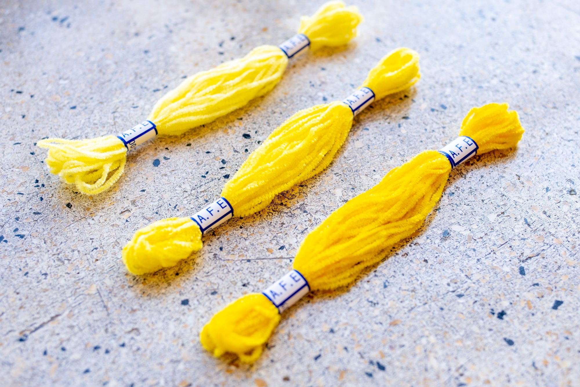 M.03💛Art Fiber Endoの手芸素材_ミモザ用のモール刺繍糸3色