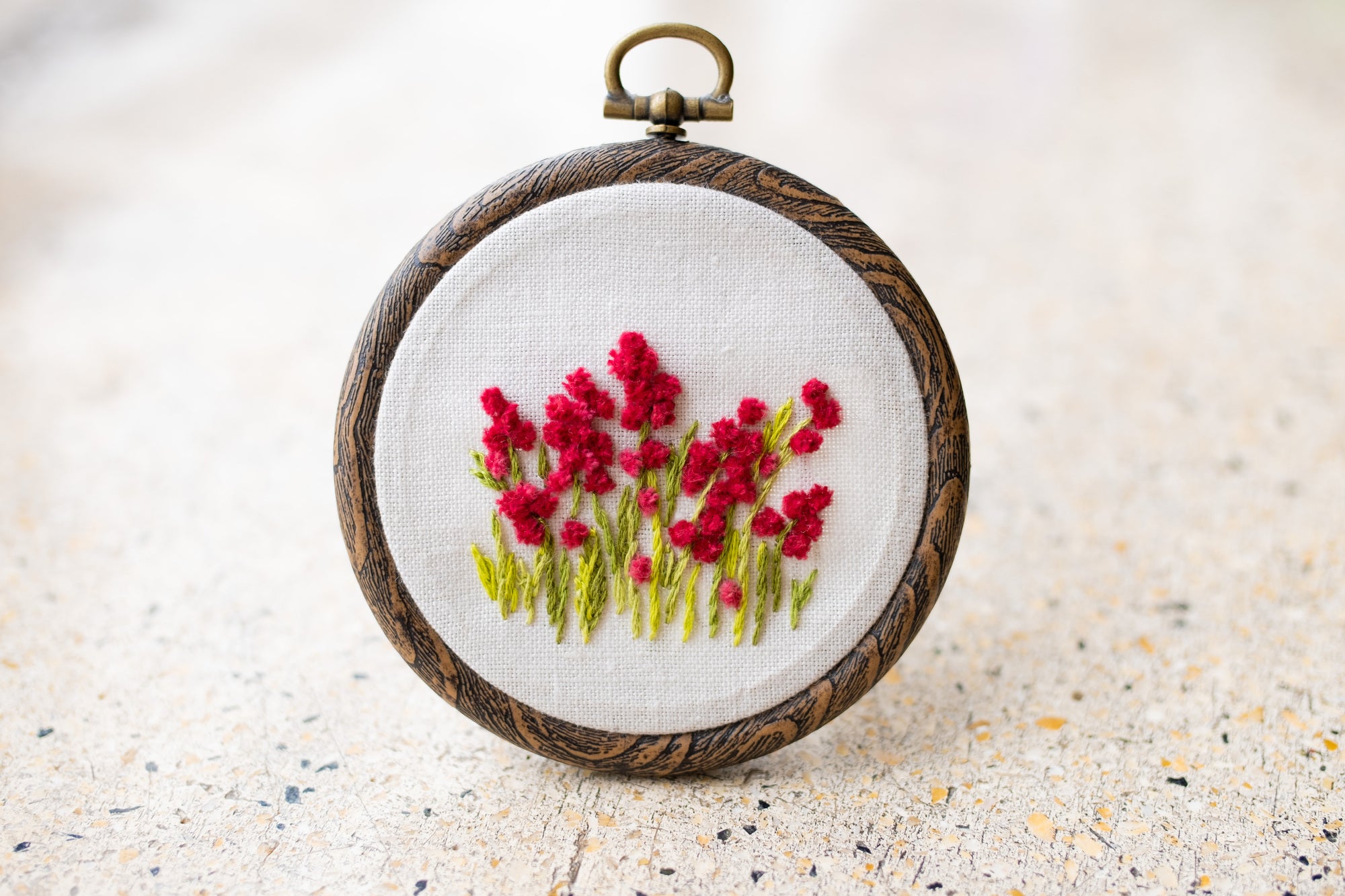 ライトオンスデニム フラワーガーデン刺繍フレアパンツ（ワイド