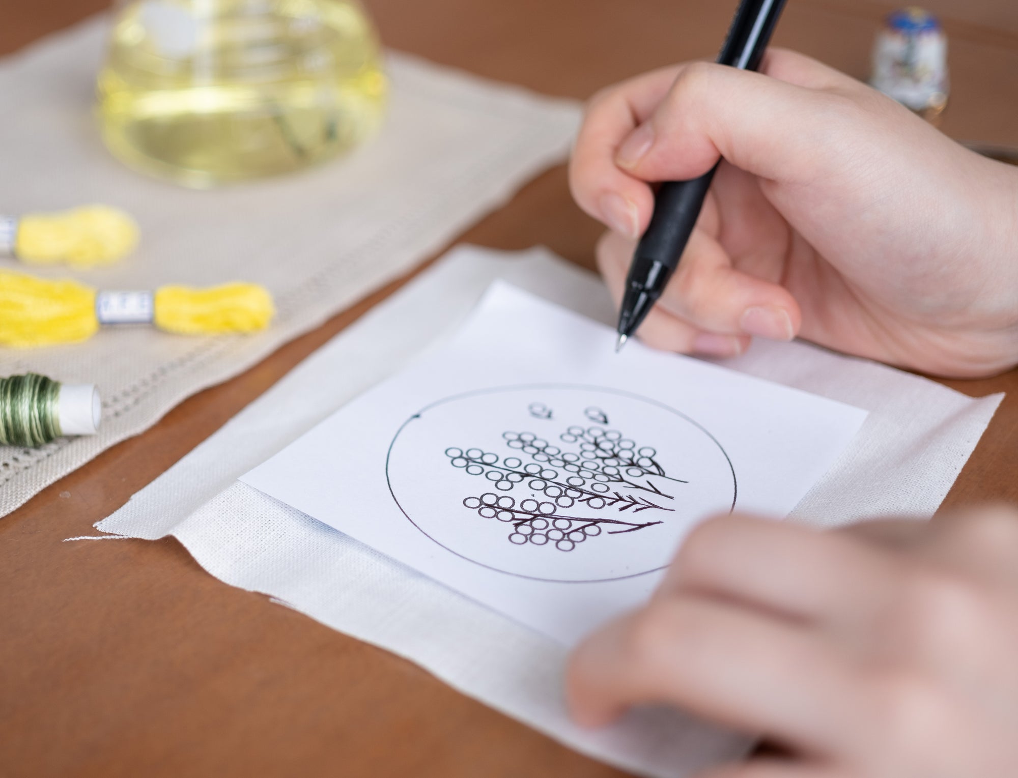 A.01💛ミモザの花刺繍製作キット〜