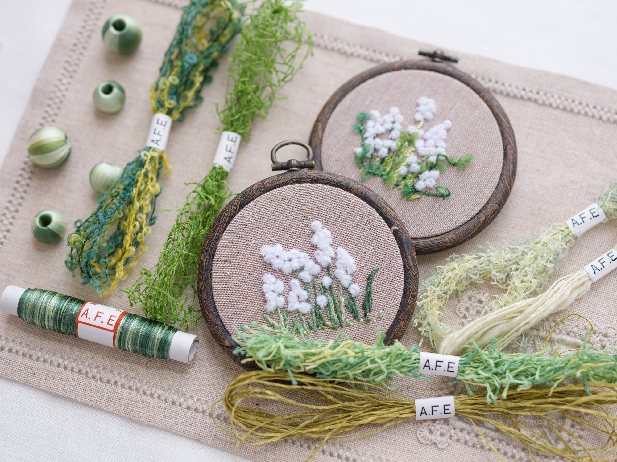 M.01💚Art Fiber Endoの手芸素材01_変わり刺繍糸_グリーン