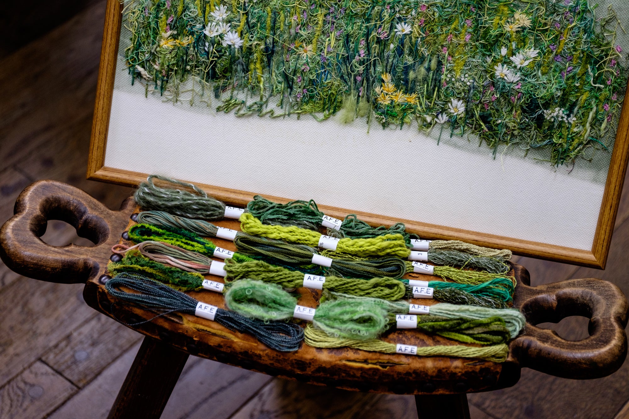 M.01💚Art Fiber Endoの手芸素材01_変わり刺繍糸_グリーン