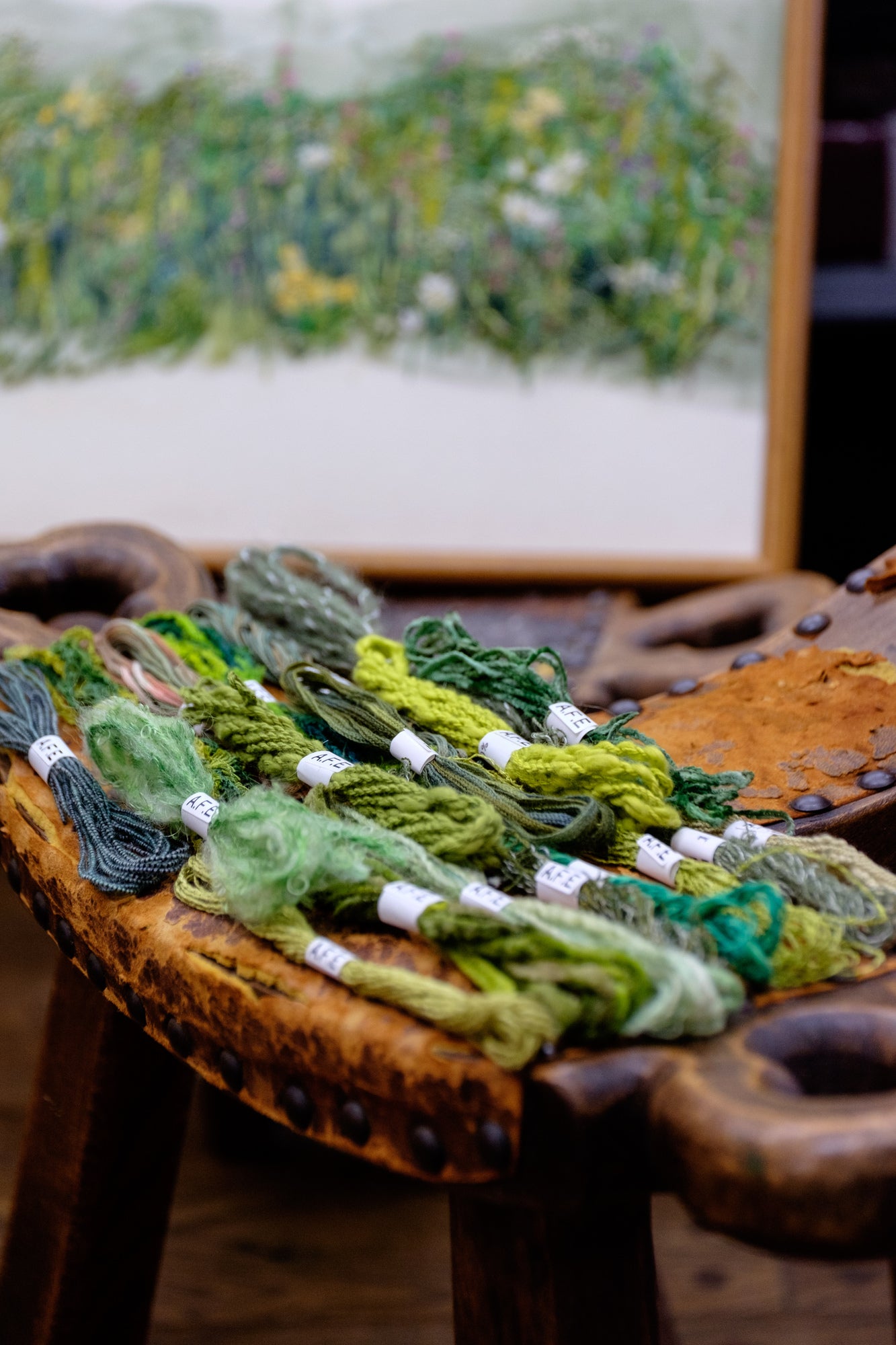 M.01💚Art Fiber Endoの手芸素材01_変わり刺繍糸_グリーン