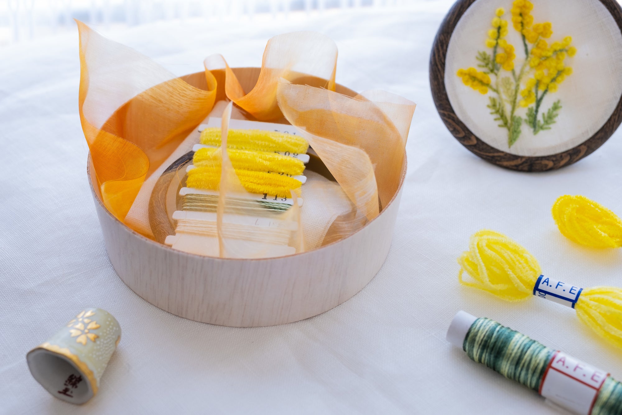 A.01💛ミモザの花刺繍製作キット〜