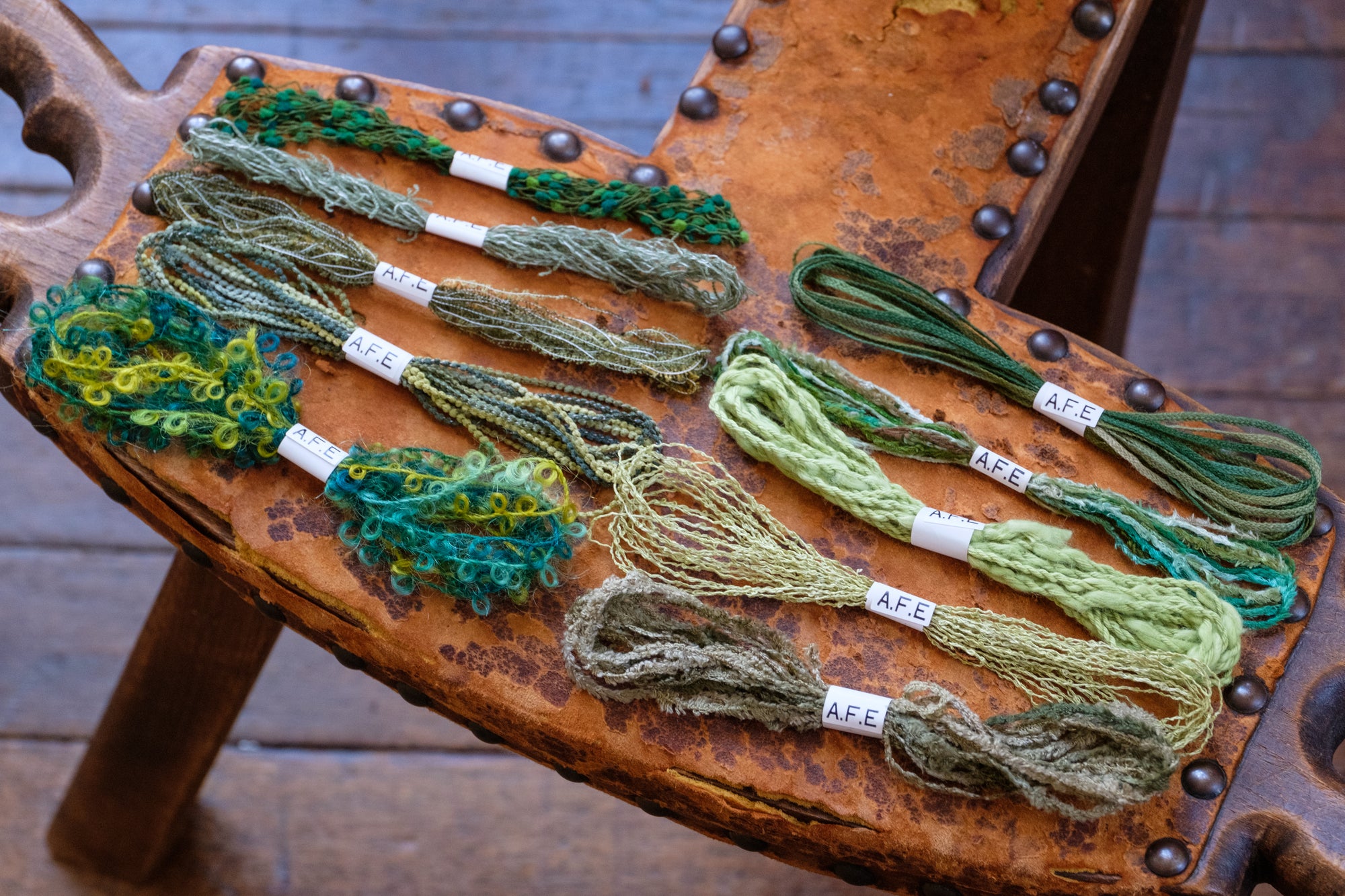 M.01💚Art Fiber Endoの手芸素材01_変わり刺繍糸_グリーン