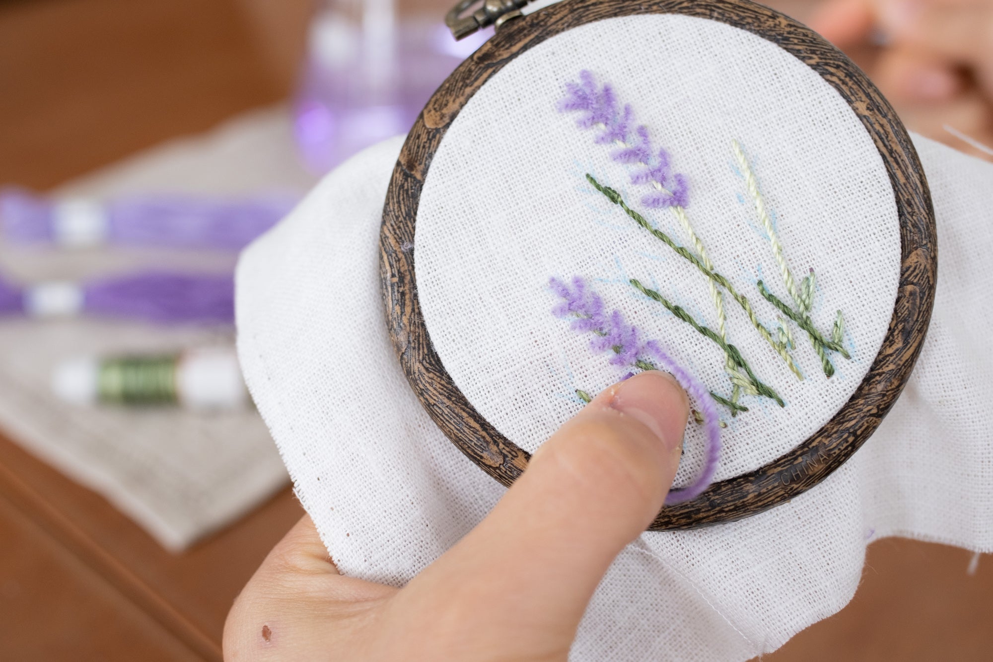 Salute. ラベンダー フラワー刺繍 M Salute. ラベンダー フラワー刺繍 M