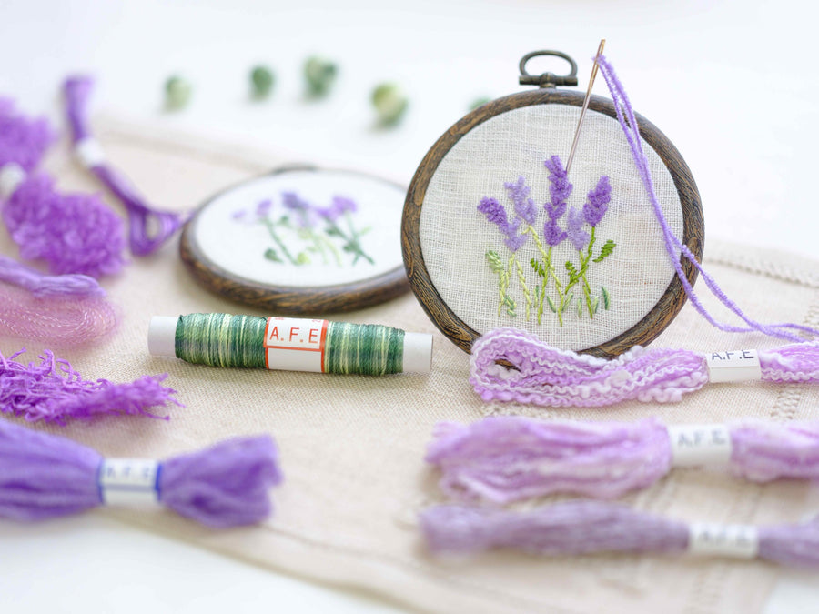 A.02💜ラベンダーの花刺繍キット〜
